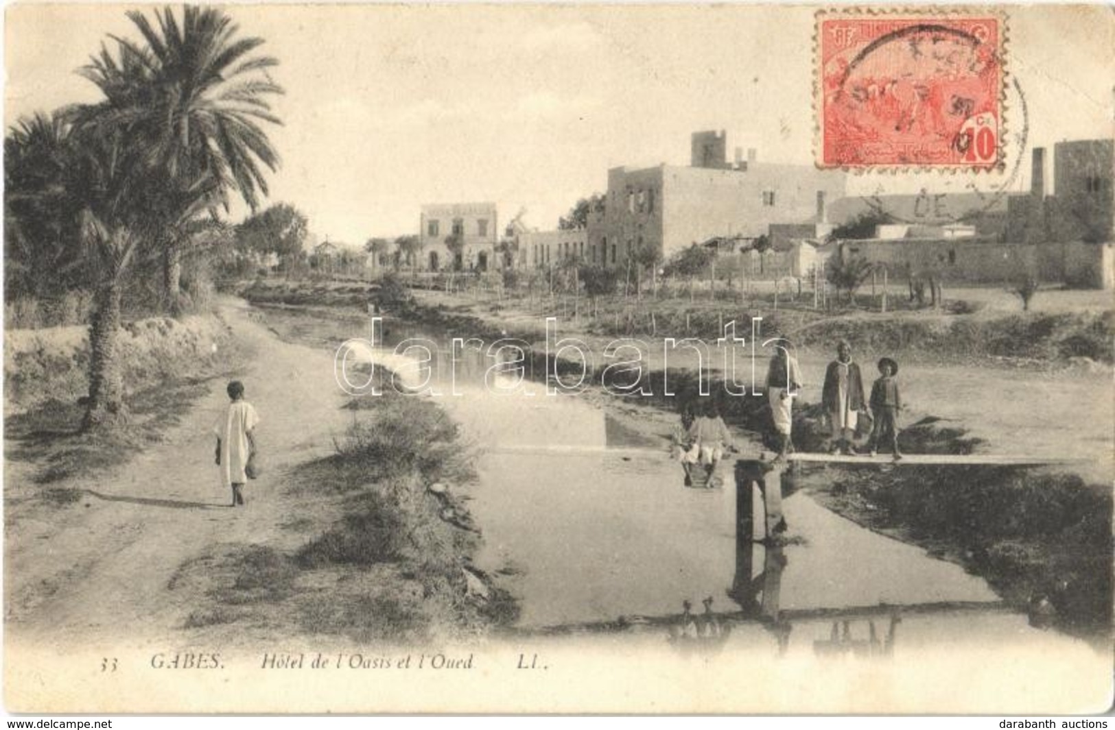 T2/T3 1906 Gabes, Hotel De L'Oasis Et L'Oued / Hotel, Wadi, River. TCV Card (EK) - Otros & Sin Clasificación