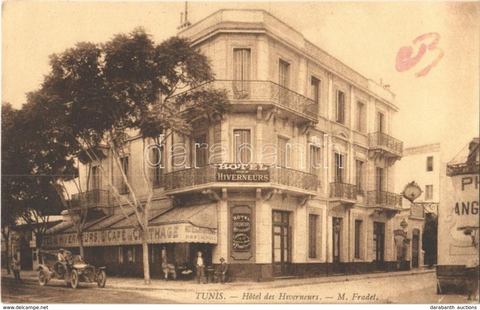 * T3 Tunis, Hotel Des Hiverneurs, Café De Carthage, Automobile (gluemark) - Otros & Sin Clasificación