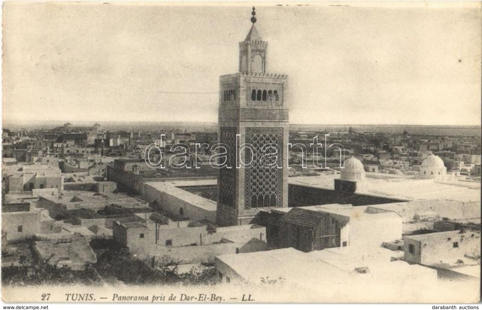 T2 1912 Tunis, Panorama Pris De Dar-El-Bey / General View, Mosque - Otros & Sin Clasificación