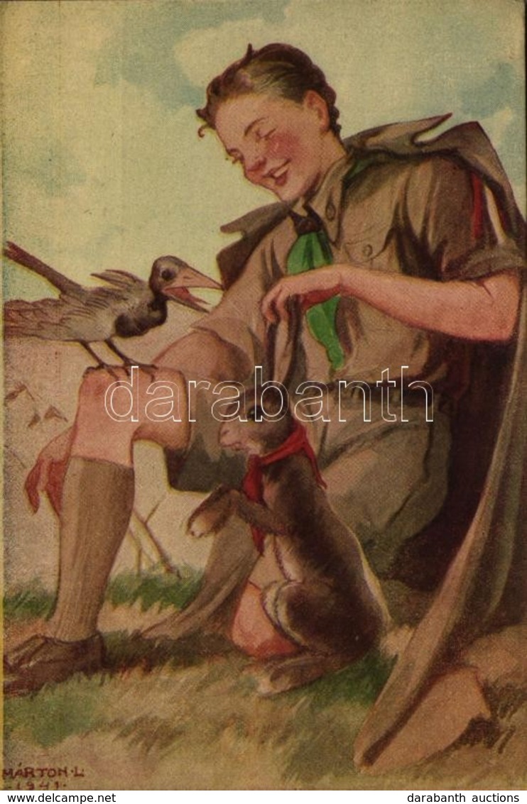 ** T2/T3 Kiadja A Márton L. Féle Cserkészlevelezőlapok Kiadóhivatala / Hungarian Scout Art Postcard S: Márton L. (EK) - Ohne Zuordnung