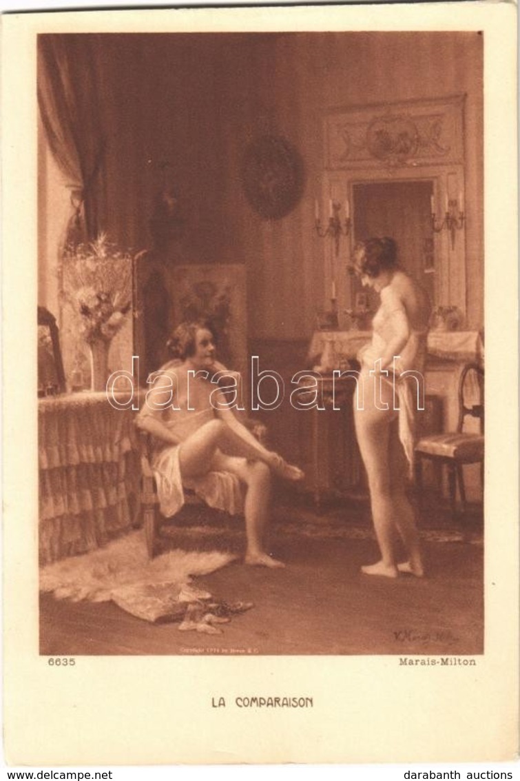 * T4 La Comparaison. Erotic Nude Ladies. 6635. S: V. Marais Milton (vágott / Cut) - Non Classificati