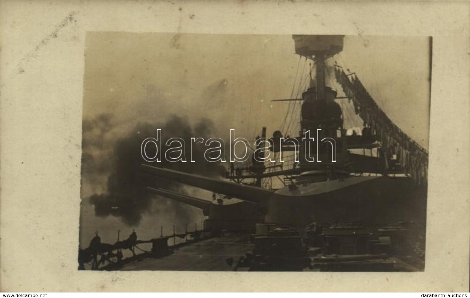 ** T1 Osztrák-magyar Hadihajó Fedélzeti Képe ágyútűz Után / K.u.K. Kriegsmarine / Austro-Hungarian Navy Battle Ship, Dec - Ohne Zuordnung