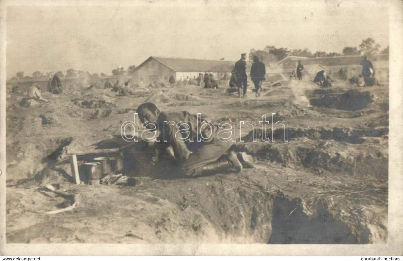 ** T2/T3 Osztrák-magyar Katonák A Fronton, Víz Felfőzése / WWI Austro-Hungarian K.u.K. Military, Soldiers Boiling Water. - Sin Clasificación