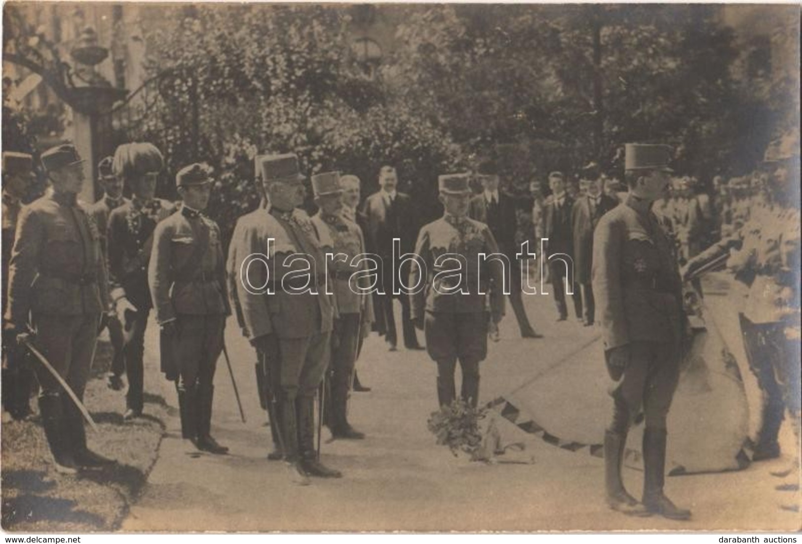 ** T2 IV. Károly Király és A Hadsereg Főparancsnoksága Csapatszemlén / Charles I Of Austria And His Army Headquarters At - Ohne Zuordnung