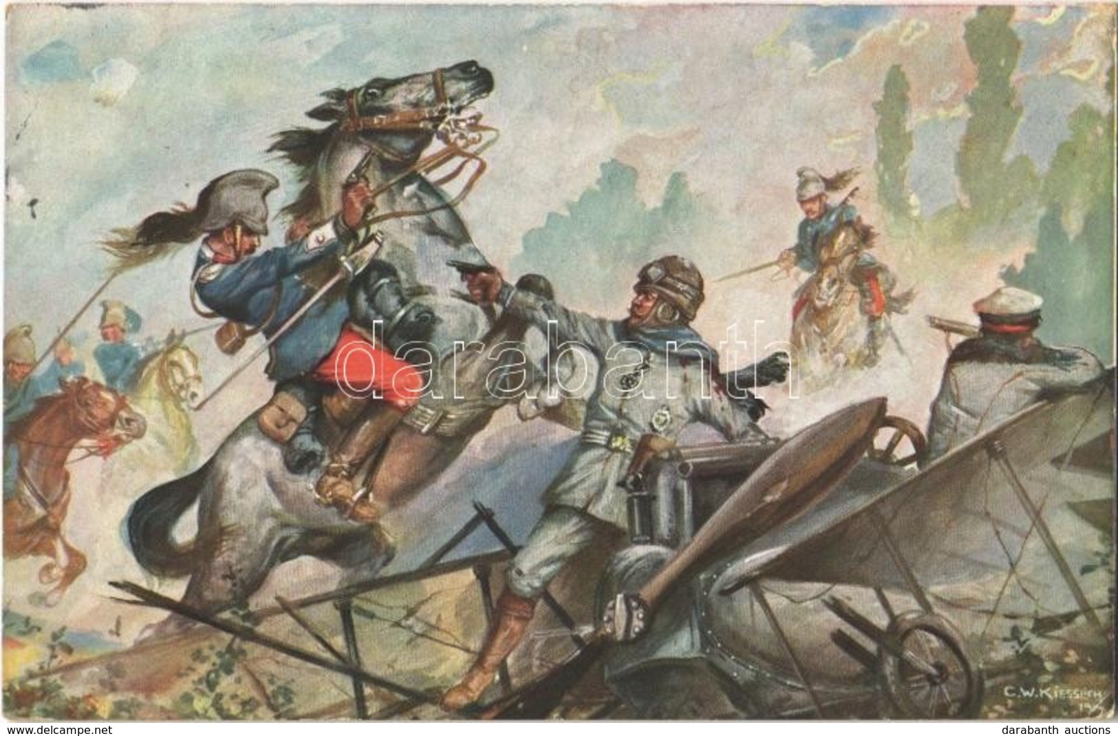 T2/T3 Der Weltkrieg 1914/15. Fliegeroffiziere Verteidigen Ihren Apparat Gegen Französische Dragoner. Moriz & Barschall N - Sin Clasificación