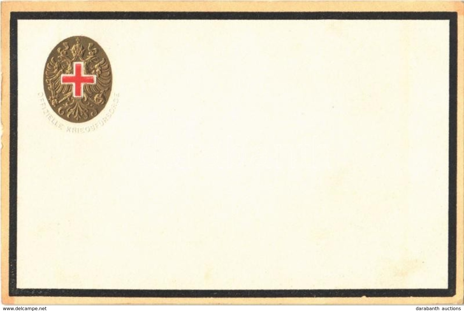 T2/T3 1915 Offizielle Kriegsfürsorge / WWI Austro-Hungarian K.u.K. Military, Red Cross Charity Fund, Emb. Coat Of Arms - Sin Clasificación