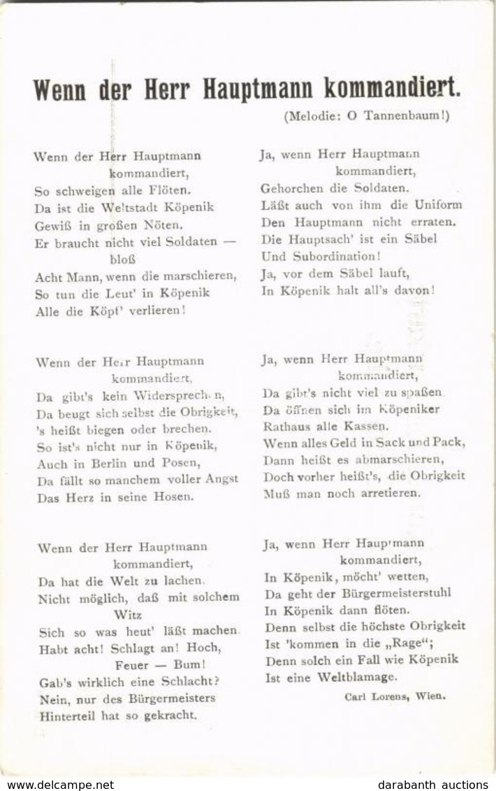 ** T2 Wenn Der Herr Hauptmann Kommandiert / German, Austro-Hungarian K.u.K. Military Song - Ohne Zuordnung