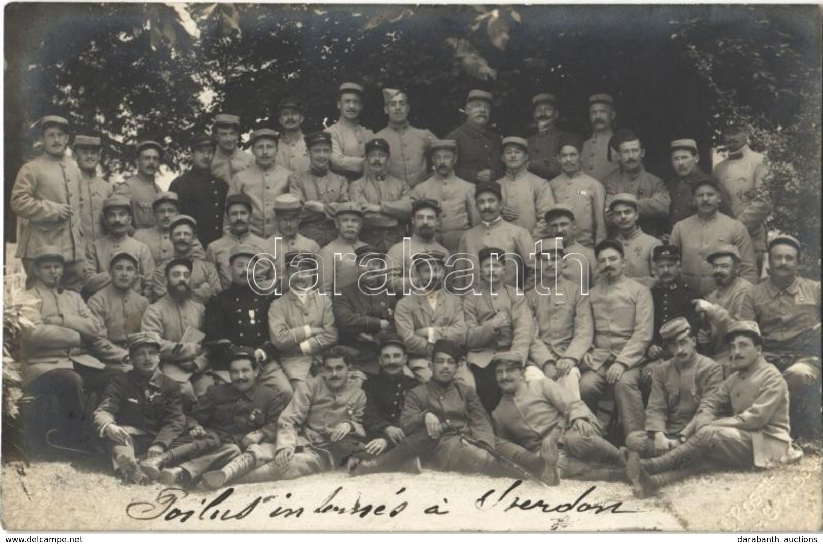 T2 1916 French Soldiers In Yverdon-les-Bains, WWI Military, Group Photo - Sin Clasificación