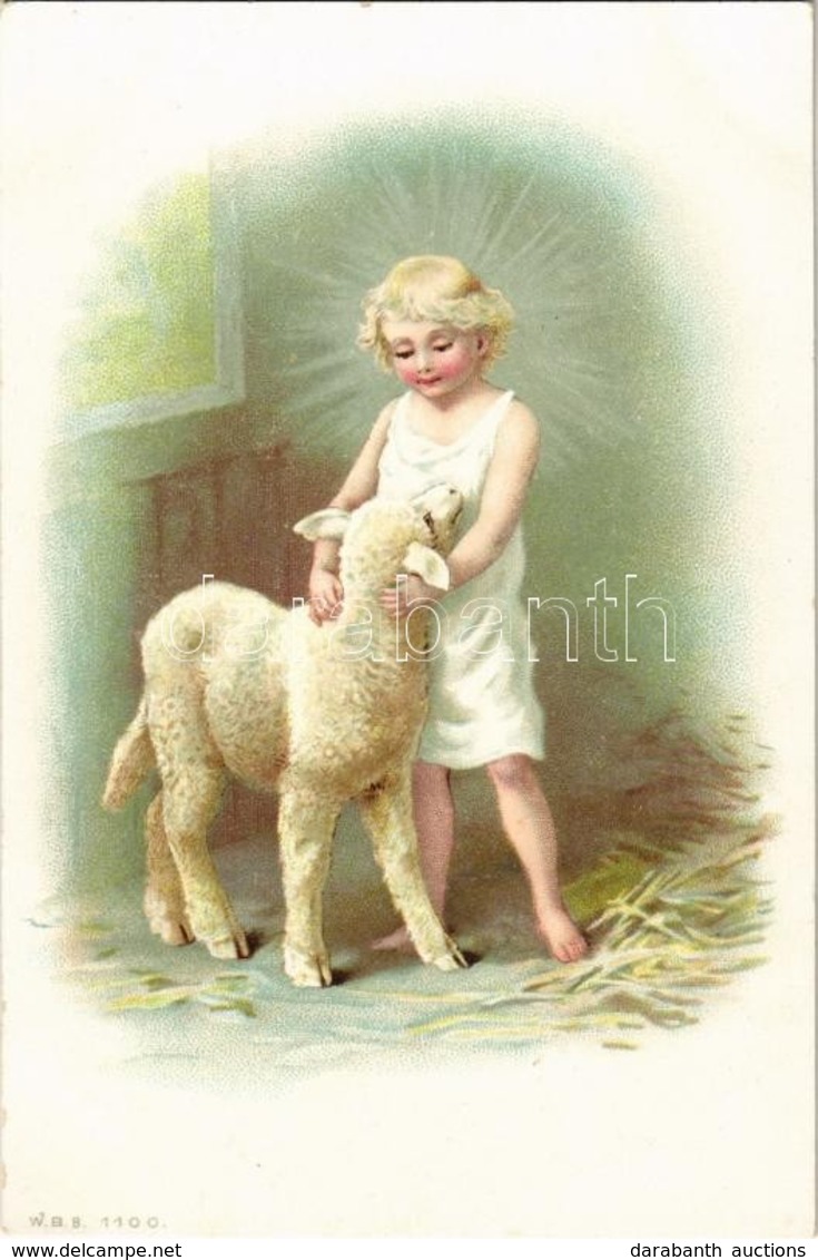 ** T1 Child With Lamb. W.B.B. 1100. Litho - Sin Clasificación