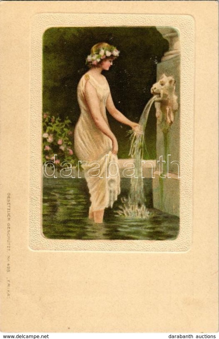 ** T1 Lady With Fountain. Erika Nr. 498. Litho - Sin Clasificación