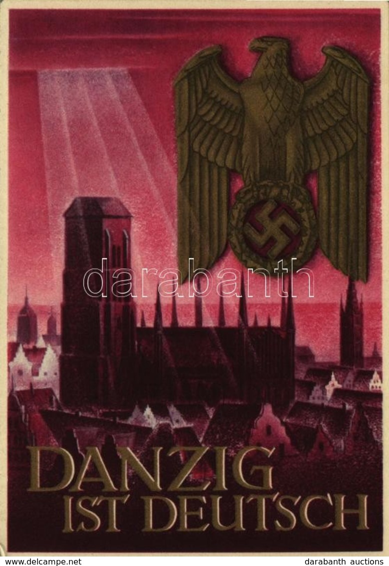 ** T1 Danzig Ist Deutsch! / WWII German NSDAP Nazi Propaganda Art Postcard. 6+4 Ga. S: Gottfried Klein - Sin Clasificación