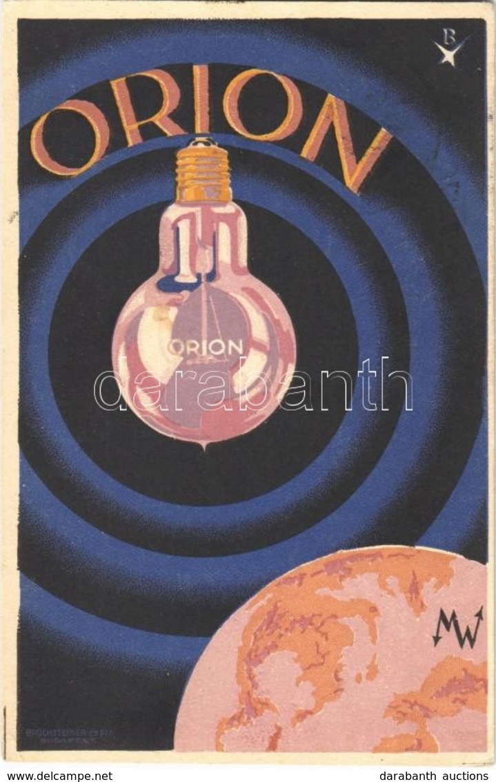 T2/T3 1924 Orion Villanykörte Reklámja / Hungarian Light Bulb Advertisement + 'Készpénz Bérmentesítve' (EK) - Ohne Zuordnung