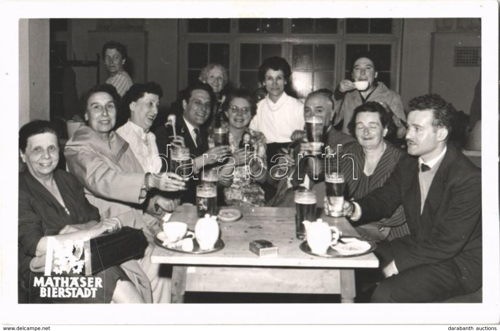 * T1/T2 1958 Beer Drinking, Mathaser Bierstadt Advertisement, Group Photo - Sin Clasificación