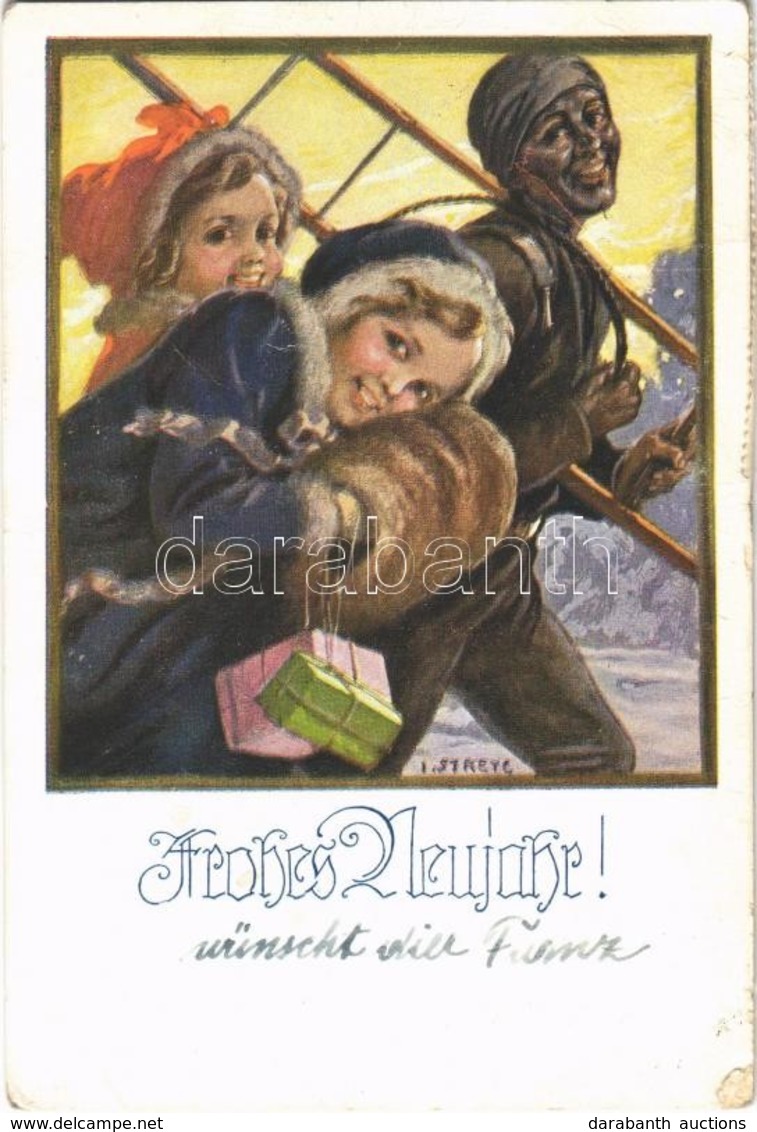 T2/T3 1932 Frohes Neujahr! / New Year Greeting Card, Children, Chimney Sweeper, Karte Nr. 1844. S: I. Streyc (EK) - Sin Clasificación