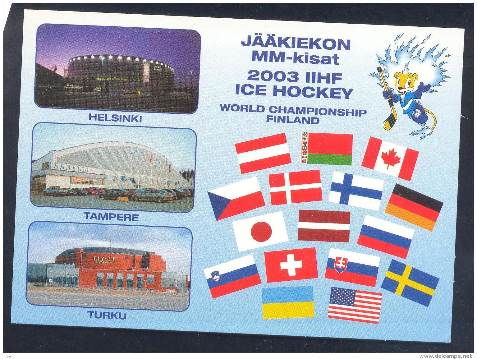 Finland 2003 Card - Ice Hockey Sur Glace EIshockey; World Championship WC WM Weltmeisterschaft HELSINKI Tampere Turku - Hockey (Ice)