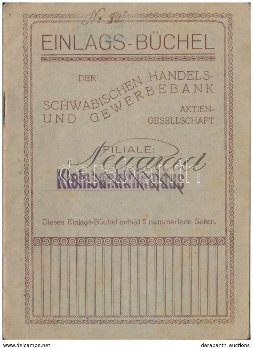 Románia / Kleinsanktnikolaus (Kisszentmiklós/Új-Arad) 1927. 'Einlags-Büchel Der Schwäbishen Handels- Und Gewerbebank Akt - Sin Clasificación