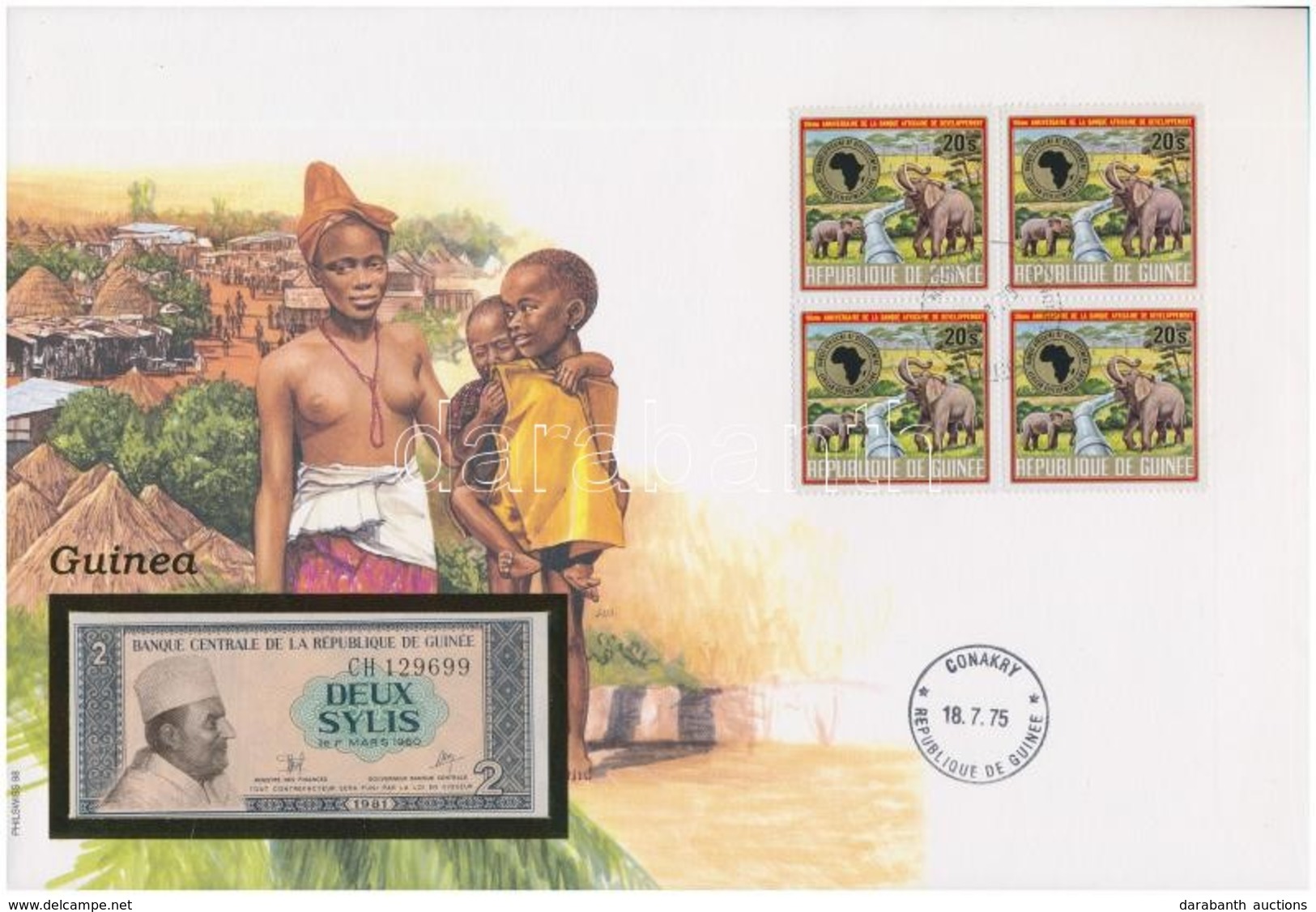 Guinea 1981. 2S Felbélyegzett Borítékban, Bélyegzéssel T:1
Guinea 1981. 2 Sylis In Envelope With Stamp And Cancellation  - Sin Clasificación