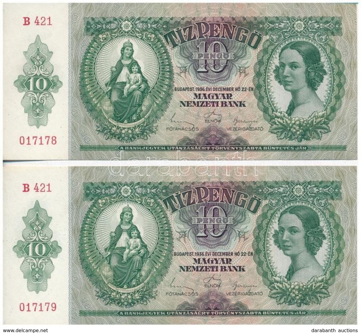 1936. 10P (2x) Sorszámkövetők T:III Szép Papír
Adamo P9 - Sin Clasificación