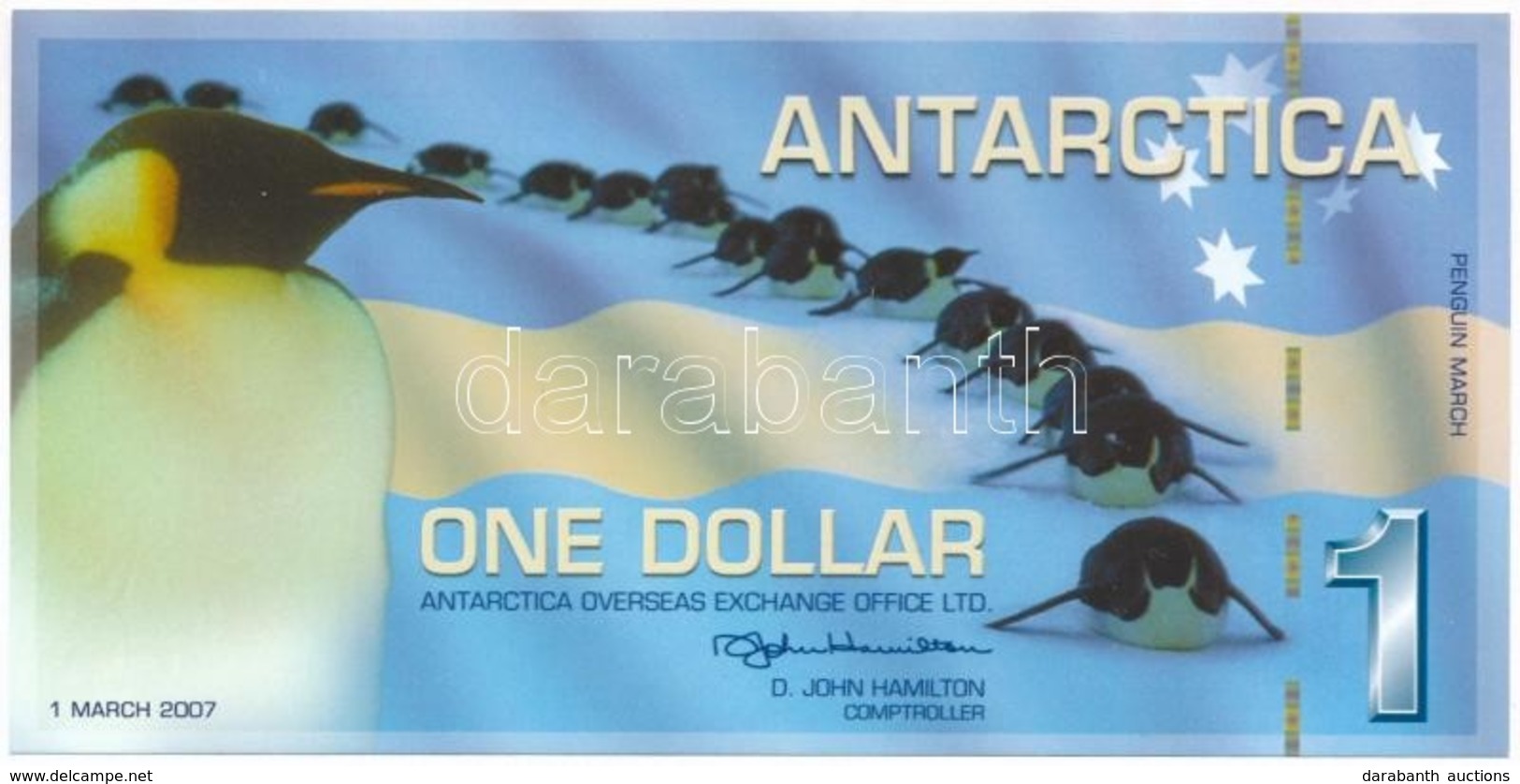 Antarktisz 2007. 1$ Fantázia Bankjegy T:I- Antarctica 2007. 1 Dollars Fantasy Banknote C:AU - Ohne Zuordnung