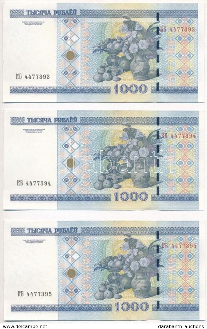 Fehéroroszország 2000. 1000R (7x) Sorszámkövetők T:I-,II 
Belarus 2000. 1000 Rublei (7x) Sequential Serials C:AU,XF - Ohne Zuordnung