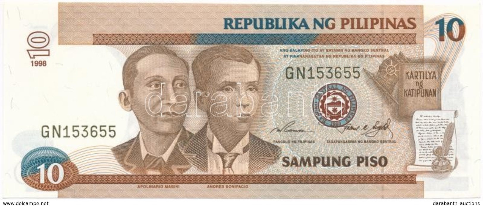 Fülöp-szigetek 1998. 10P T:I
Philippines 1998. 10 Piso C:UNC - Sin Clasificación