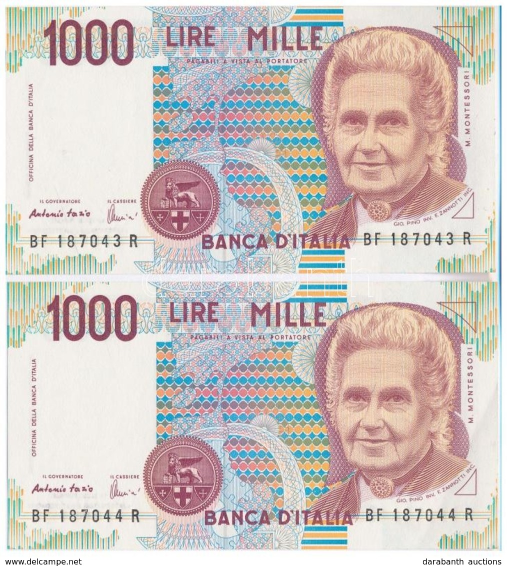 Olaszország 1990. 1000L (2x) Sorszámkövető T:I
Italy 1990. 1000 Lire (2x) Sequential Serials C:UNC - Ohne Zuordnung