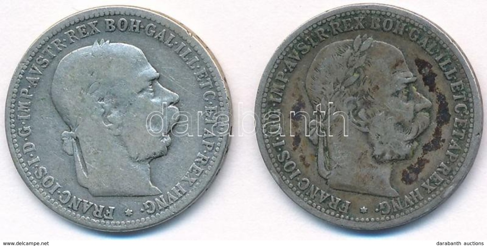 Ausztria 1893-1901. 1K Ag 'Ferenc József' (2xklf) T:2-,3 Patina
Austria 1893-1901. 1 Corona Ag 'Franz Joseph' (2xdiff) C - Sin Clasificación