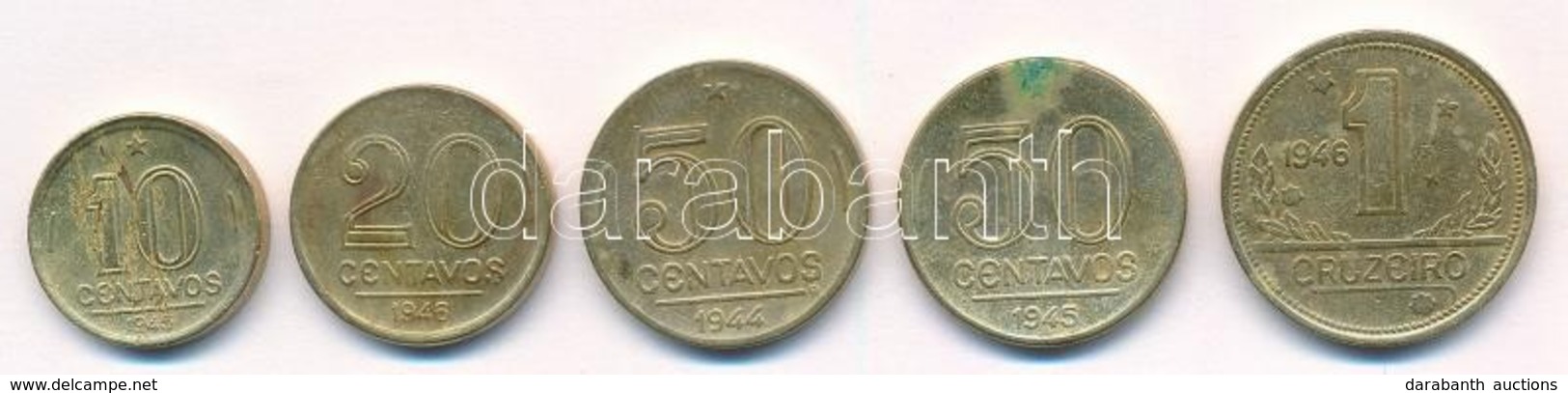 Brazília 1944-1946. 10c-1C (5xklf) T:2,2-
Brazil 1944-1946. 10 Centavos - 1 Cruzeiro (5xdiff) C:XF,VF - Sin Clasificación