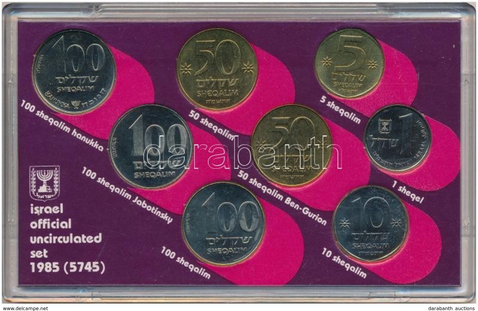 Izrael 1985. 1Sh-100Sh (8xklf) Forgalmi Sor Eredeti Tokban T:1
Israel 1985. 1 Sheqel - 100 Sheqalim (8xdiff) Coin Set In - Sin Clasificación