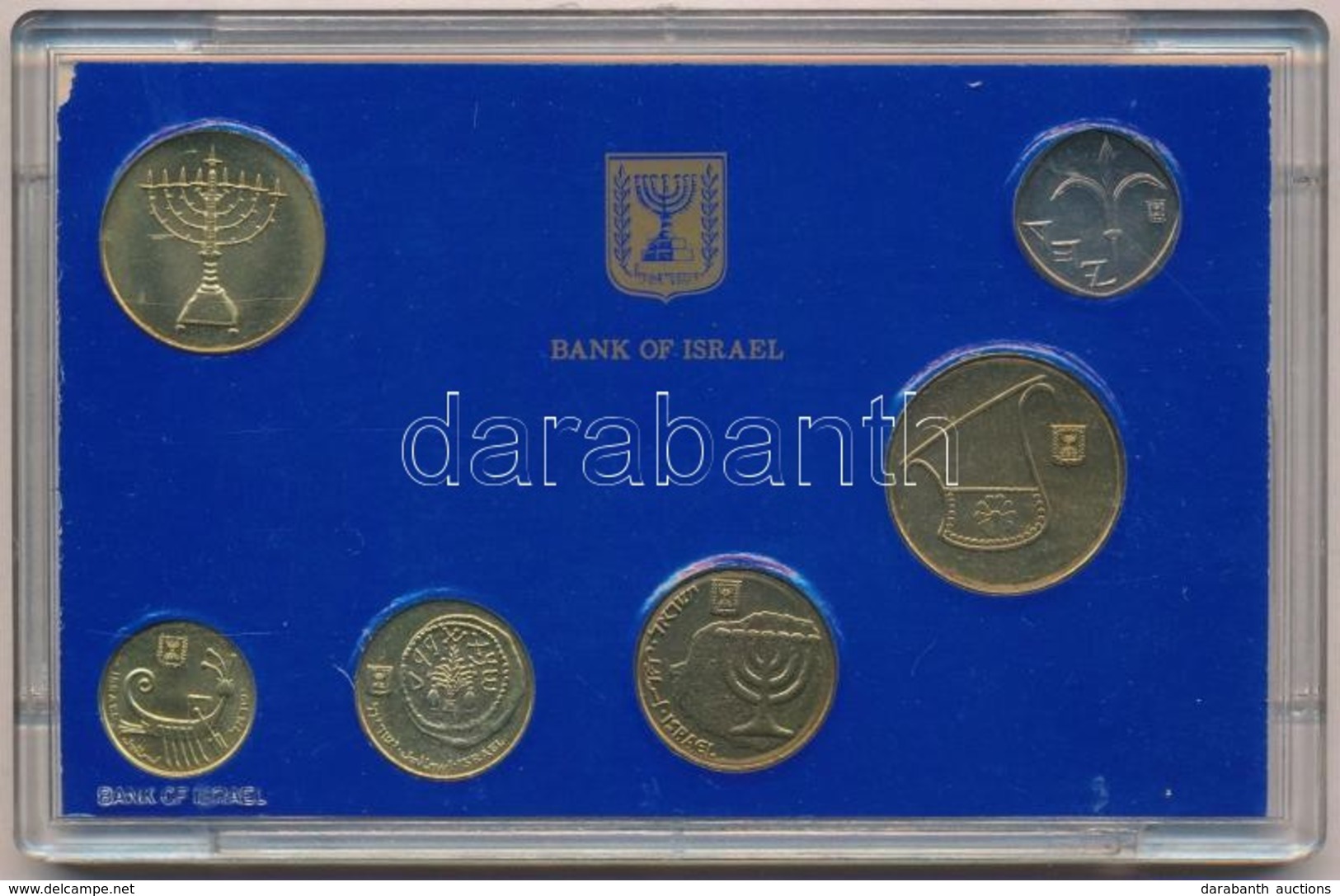 Izrael 1988. 1A-1S (5xklf) 'Hanukka' + 'Izraeli Bank' Emlékérem Szettben, Eredeti Banki Csomagolásban T:1 Israel 1988. 1 - Sin Clasificación