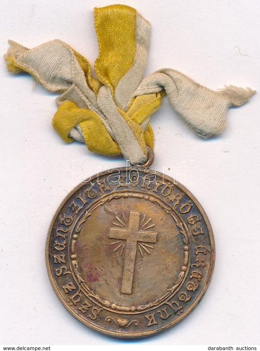 1908-1946. 'SZŰZ SZENT ZITA KÖNYÖRÖGJ ÉRETTÜNK' Egyoldalas Br Emlékérem Füllel, Sárga-fehér Szalaggal (31mm) T:2 - Sin Clasificación