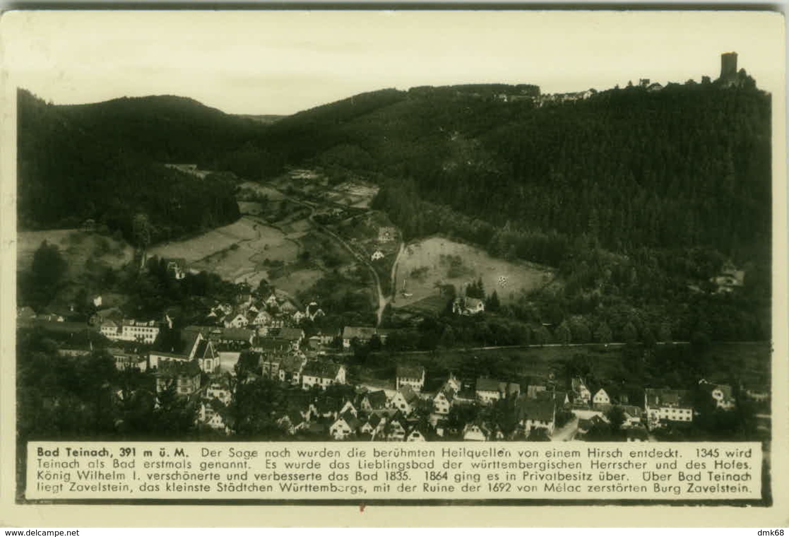 AK GERMANY - BAD TEINACH - POSTMARK ALTBURG UBER COLW  - 1940s (5907) - Bad Teinach