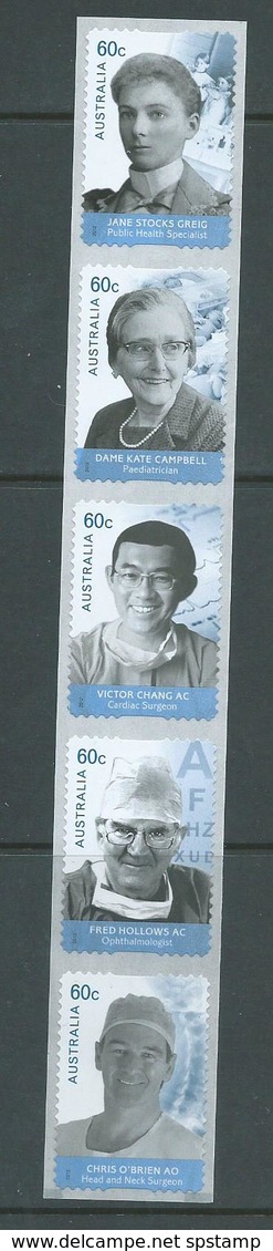 Australia 2012 Medicine Doctors Peel & Stick Strip Of 5 MNH - Mint Stamps