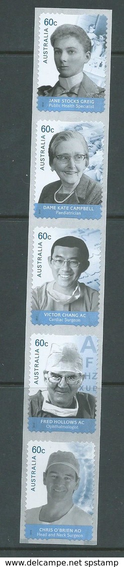 Australia 2012 Medicine Doctors Peel & Stick Strip Of 5 MNH - Nuovi