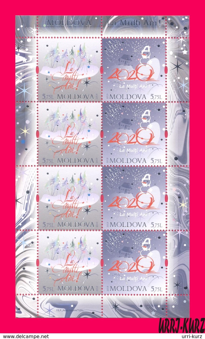 MOLDOVA 2019 Happy New 2020 Year! M-s Mi Klb.1127-1128 MNH - New Year