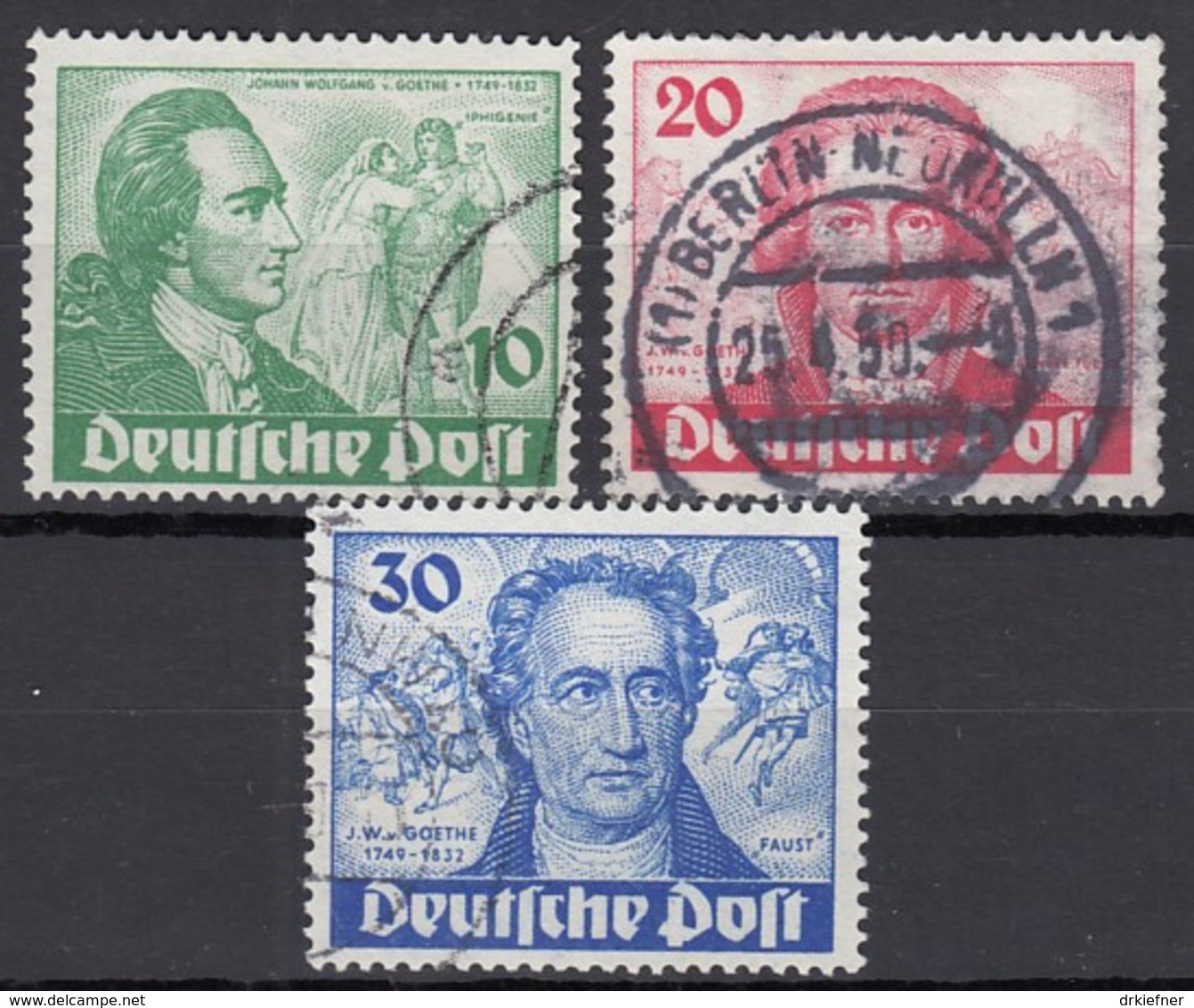 BERLIN  61-63, Gestempelt, Johann Wolfgang Von Goethe, 1949 - Used Stamps