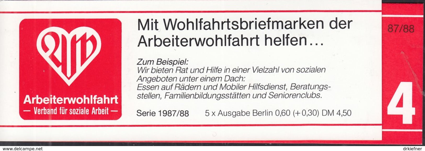 BERLIN  AWO-MH 3b Mit 5x MiNr. 790, Postfrisch **, Privates Markenheftchen Der Arbeiterwohlfahrt, Wohlfahrt 1987 - Libretti