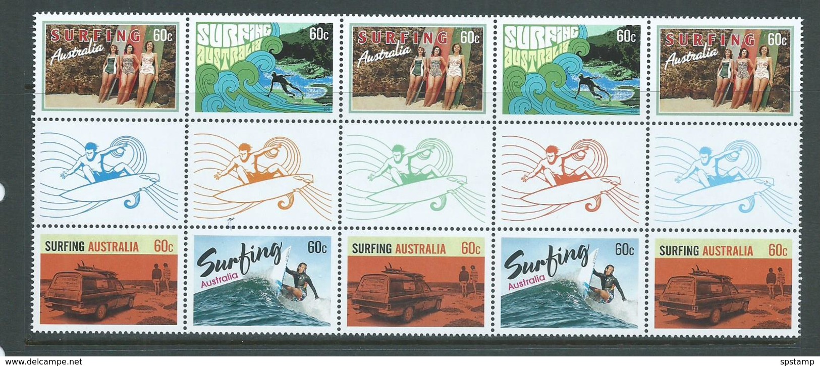 Australia 2013 Surfing Gutter Bock Of 10 MNH - Neufs