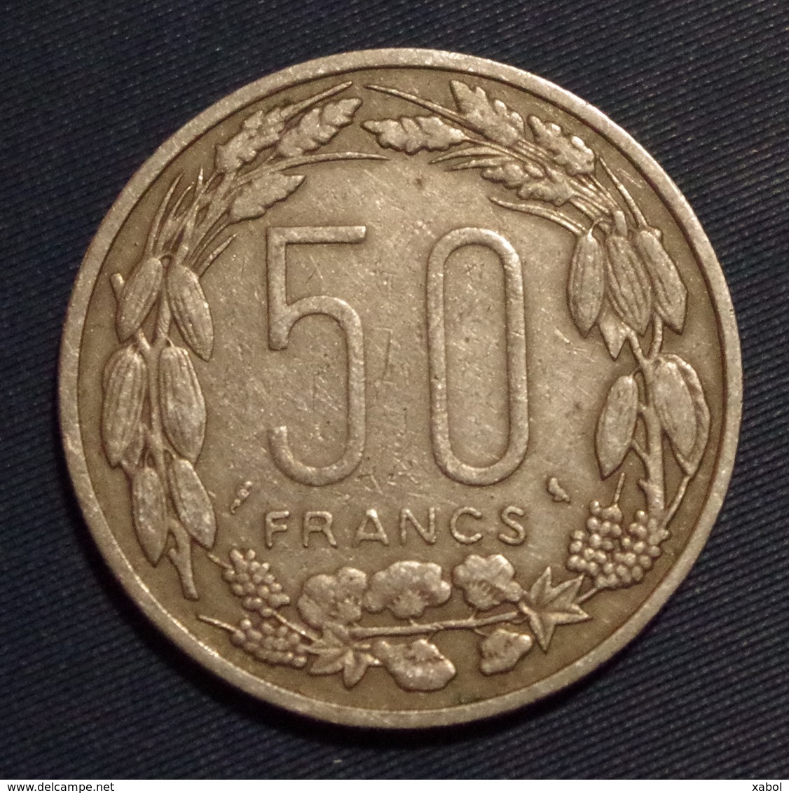 Piéce 50 Francs Republique Centrafricaine-Congo-Gabon-Tchad-1963 - Centraal-Afrikaanse Republiek