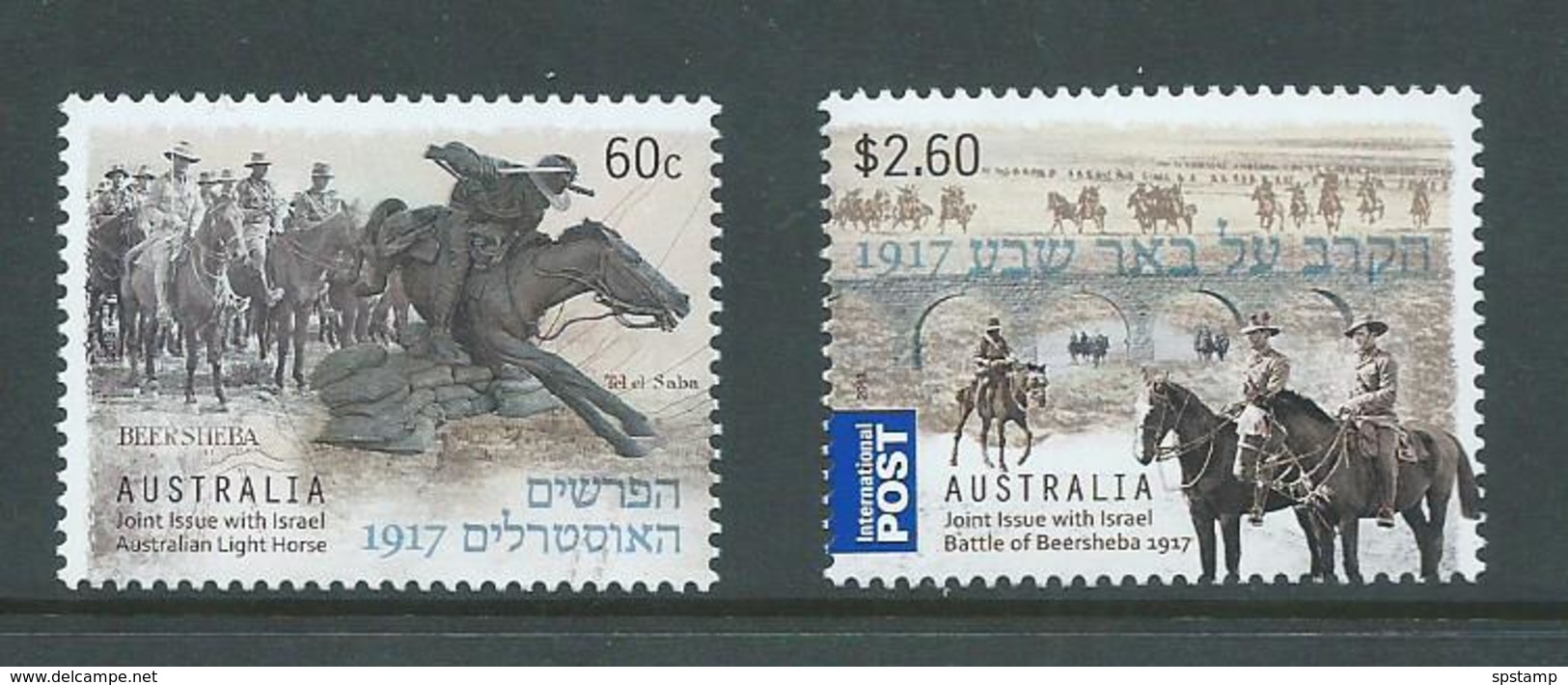 Australia 2013 World War I Anniversary Israel Joint Issue Set 2 MNH - Mint Stamps