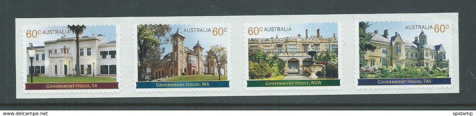 Australia 2013 Government Houses Peel & Stick Strip Of 4 MNH - Mint Stamps