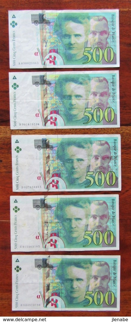 Lot N°1 5 Billets Pierre Et Marie Curie 1994 - Zonder Classificatie