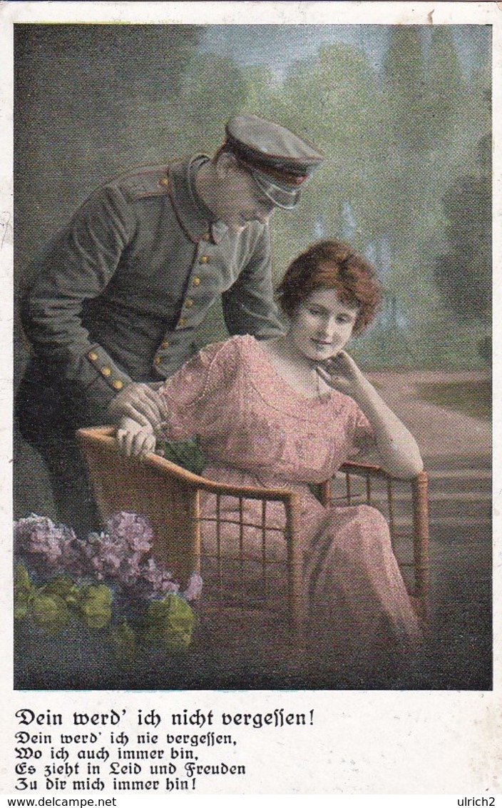 AK Dein Werd' Ich Nicht Vergessen - Deutscher Soldat Mit Frau - Patriotika - Feldpost Ohrdruf - 1917 (45700) - Weltkrieg 1914-18