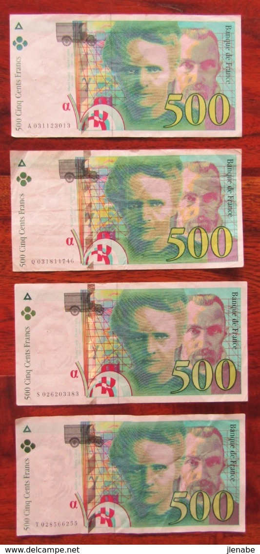 Lot N°4  4 Billets Pierre Et Marie Curie 1994 / - Zonder Classificatie