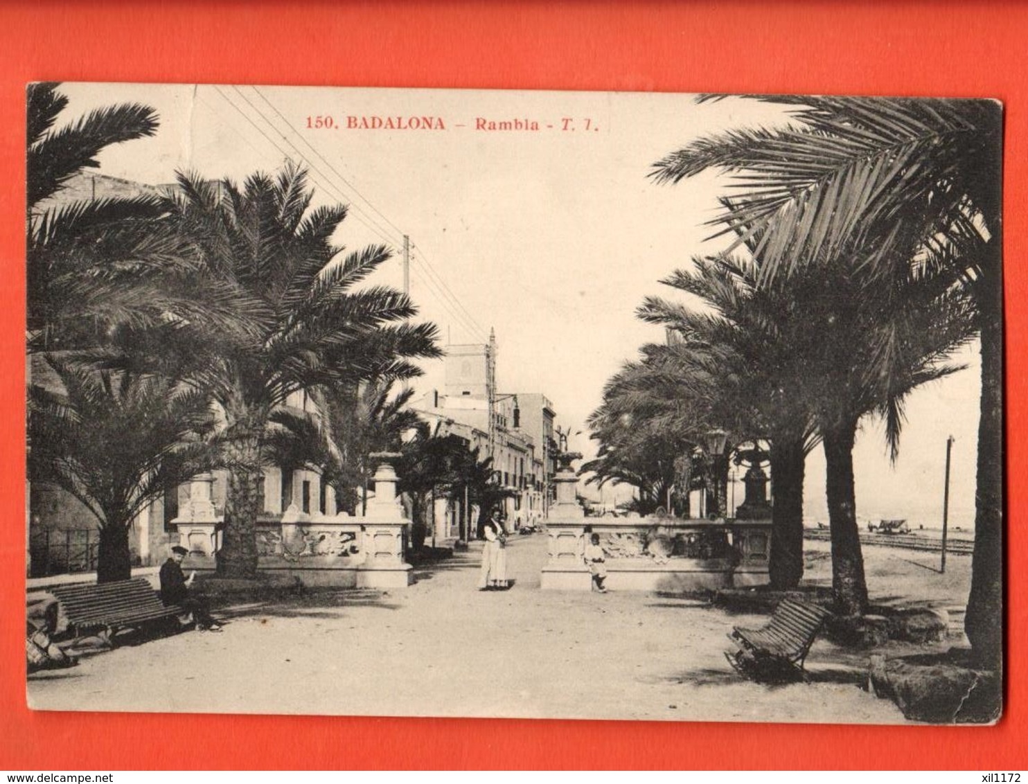 MYD-18  Badalona  RAmbla. ANIME. Circulé En 1919, Mais Timbre Manque. - Autres & Non Classés