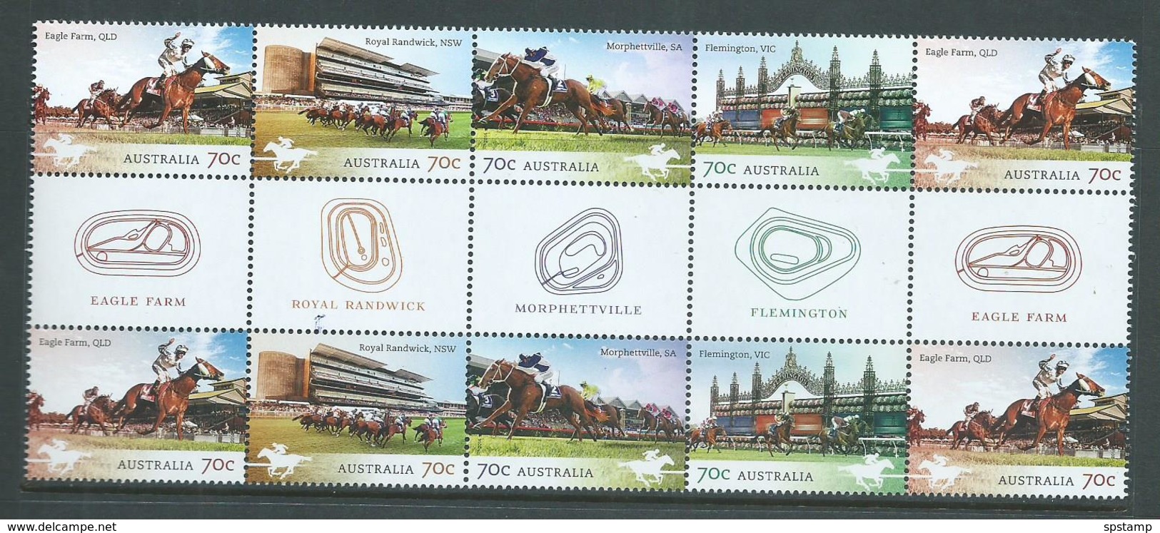 Australia 2014 Horse Racecourses Gutter Block Of 10 MNH - Mint Stamps