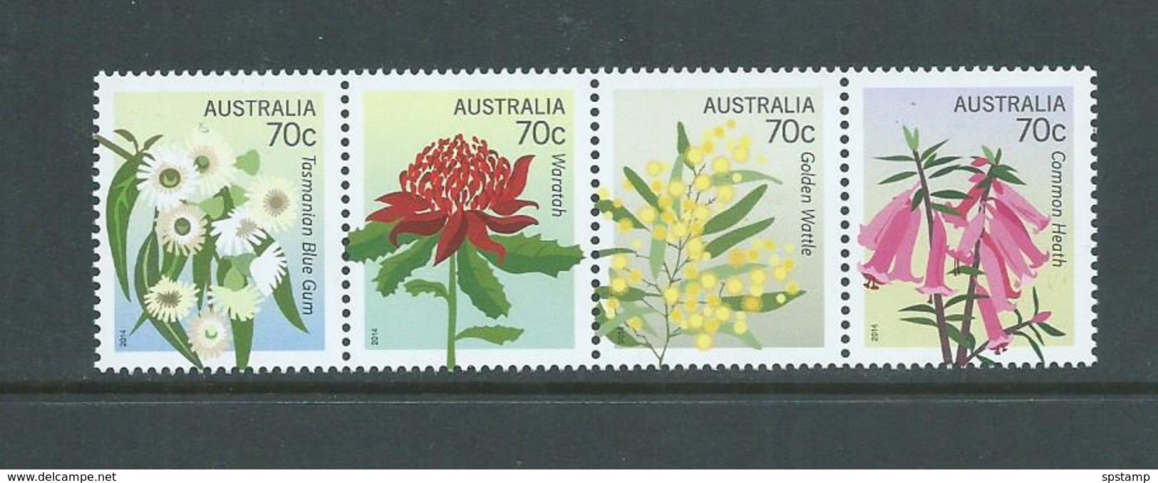 Australia 2014 Floral Emblems 70c Strip Of 4 MNH - Mint Stamps