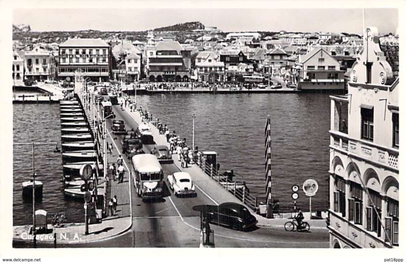 ANTILLES NEERLANDAISES Netherlands - CURACAO Ponton Bridge Across The Harbor ( Bus Autobus ) CPSM Photo PF - Antillen - Curaçao