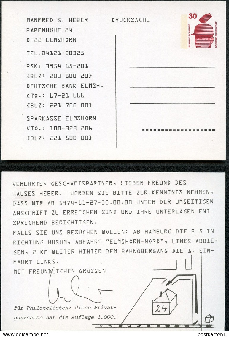 Bund PP68 B2/003  HEBER ELMSHORN  1974  NGK 4,00 € - Private Postcards - Mint