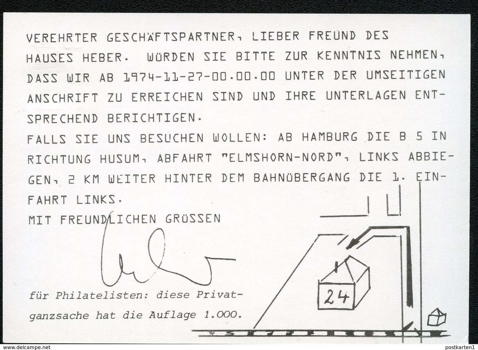 Bund PP68 B2/003  HEBER ELMSHORN  1974  NGK 4,00 € - Private Postcards - Mint